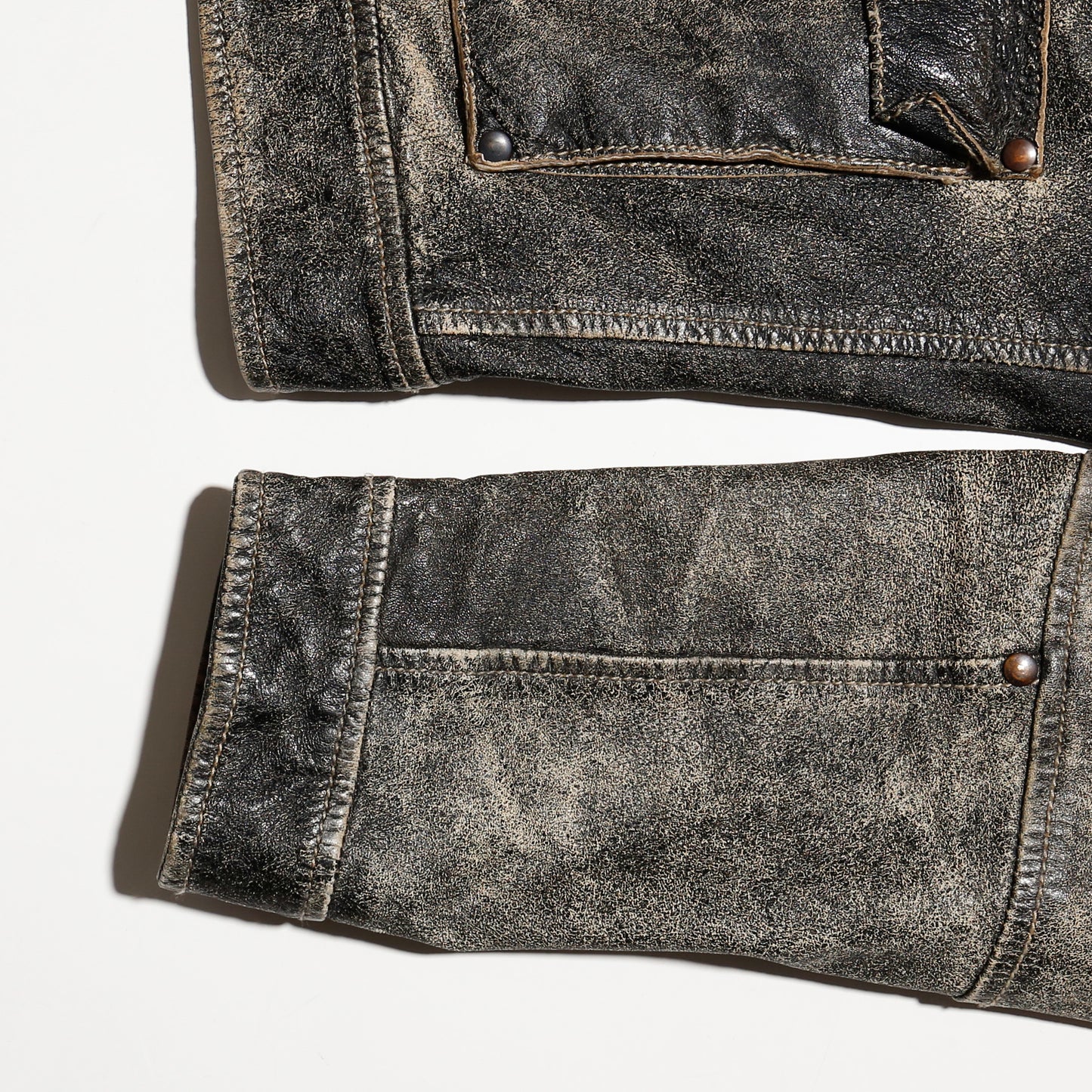 vintage euro motorcycle fadded leather jacket