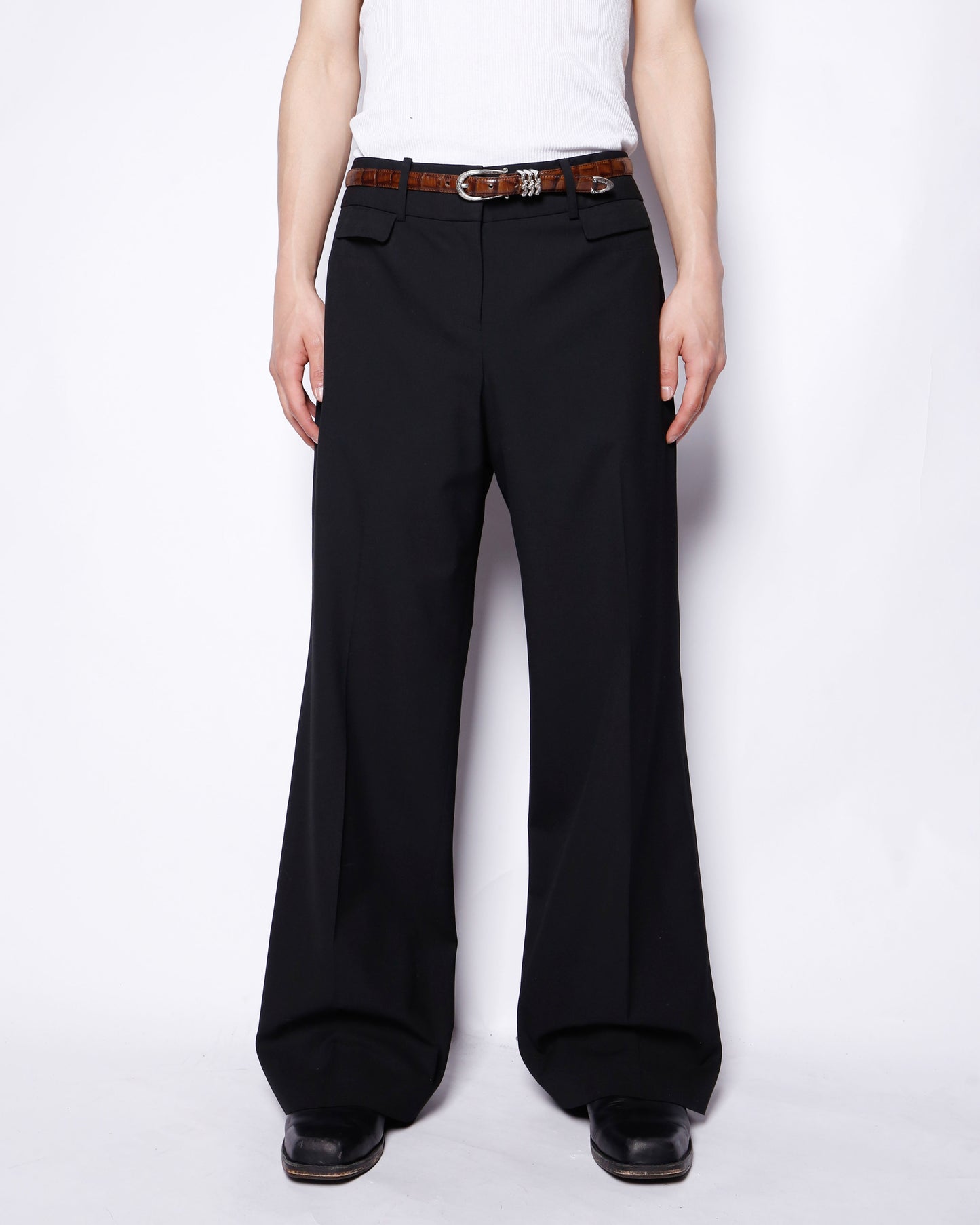 vintage low rise wide slacks