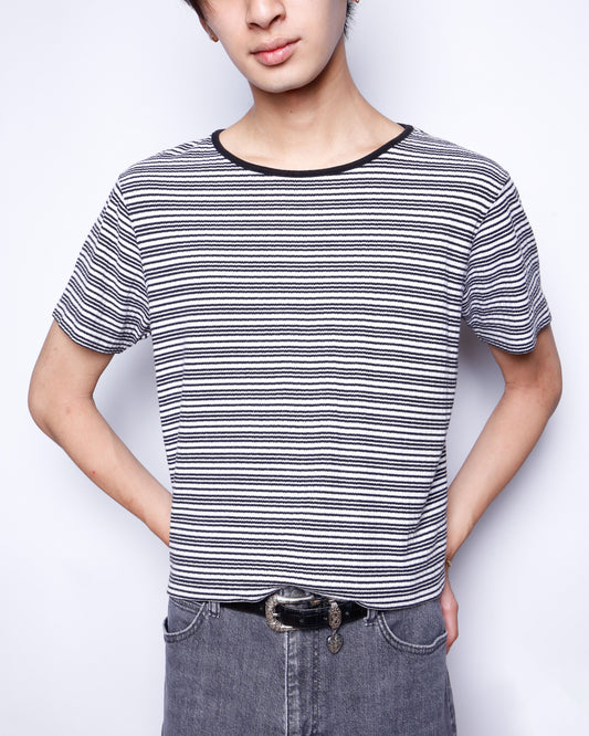 vintage ribbed broder compact t-shirt