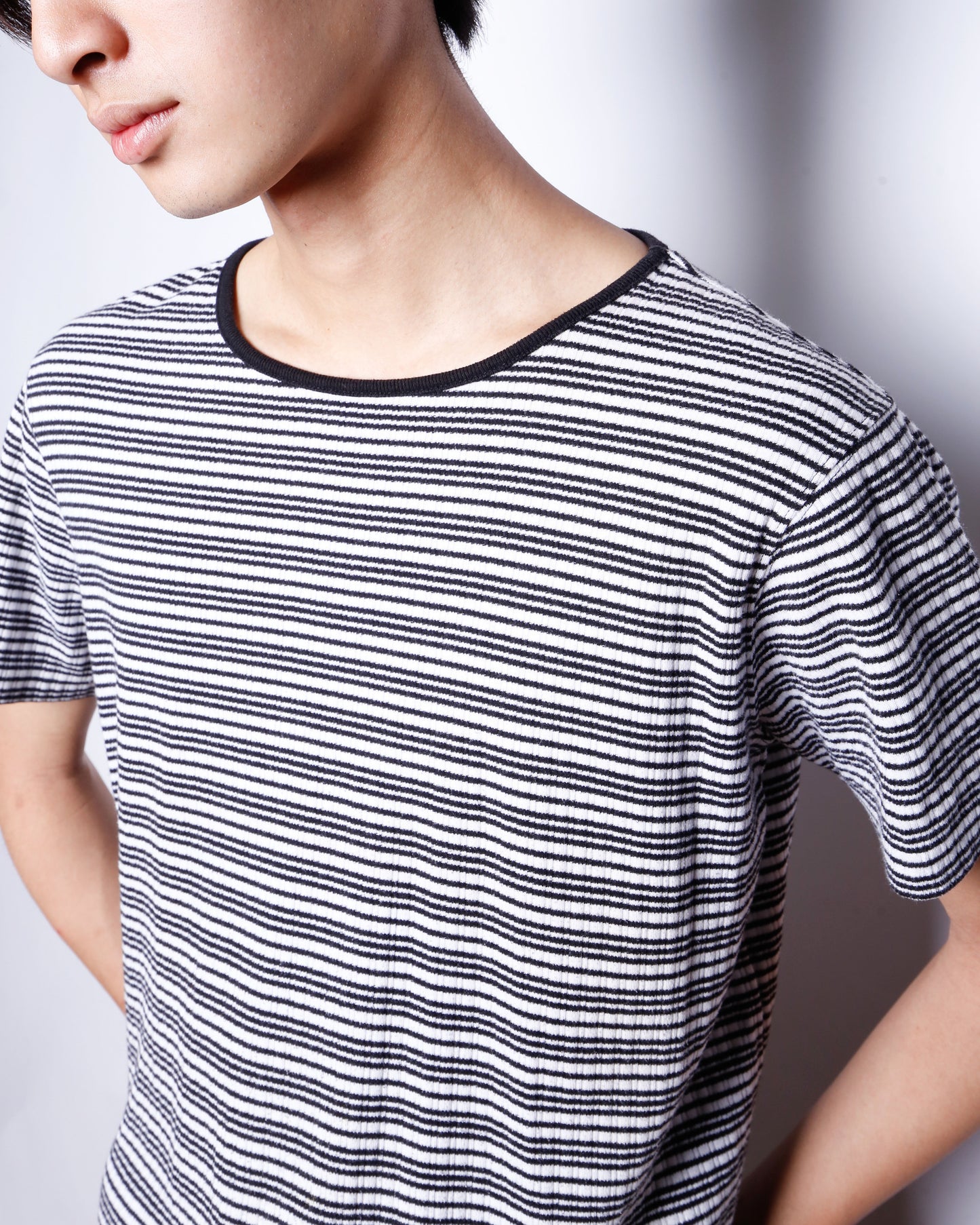 vintage ribbed broder compact t-shirt
