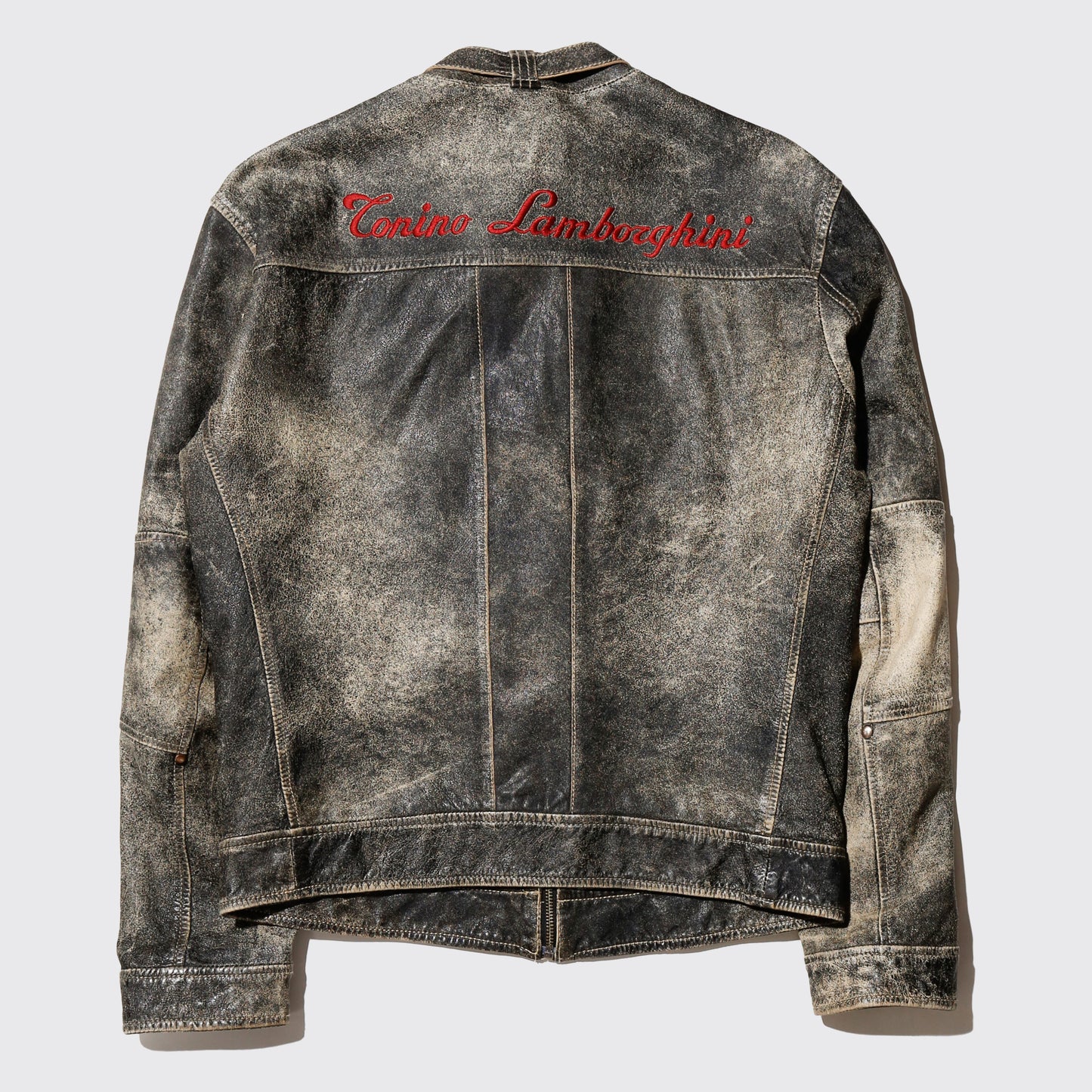 vintage euro motorcycle fadded leather jacket