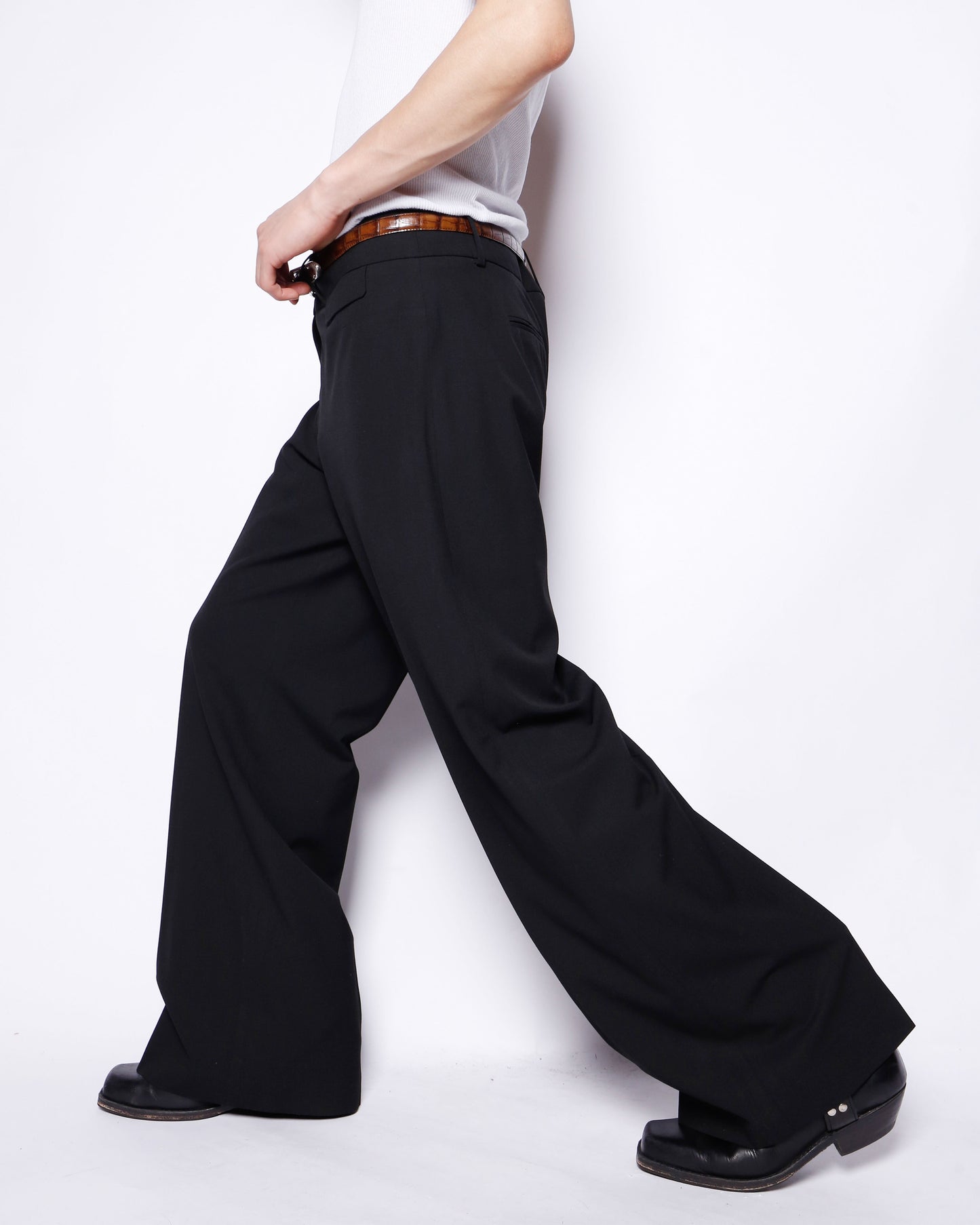 vintage low rise wide slacks