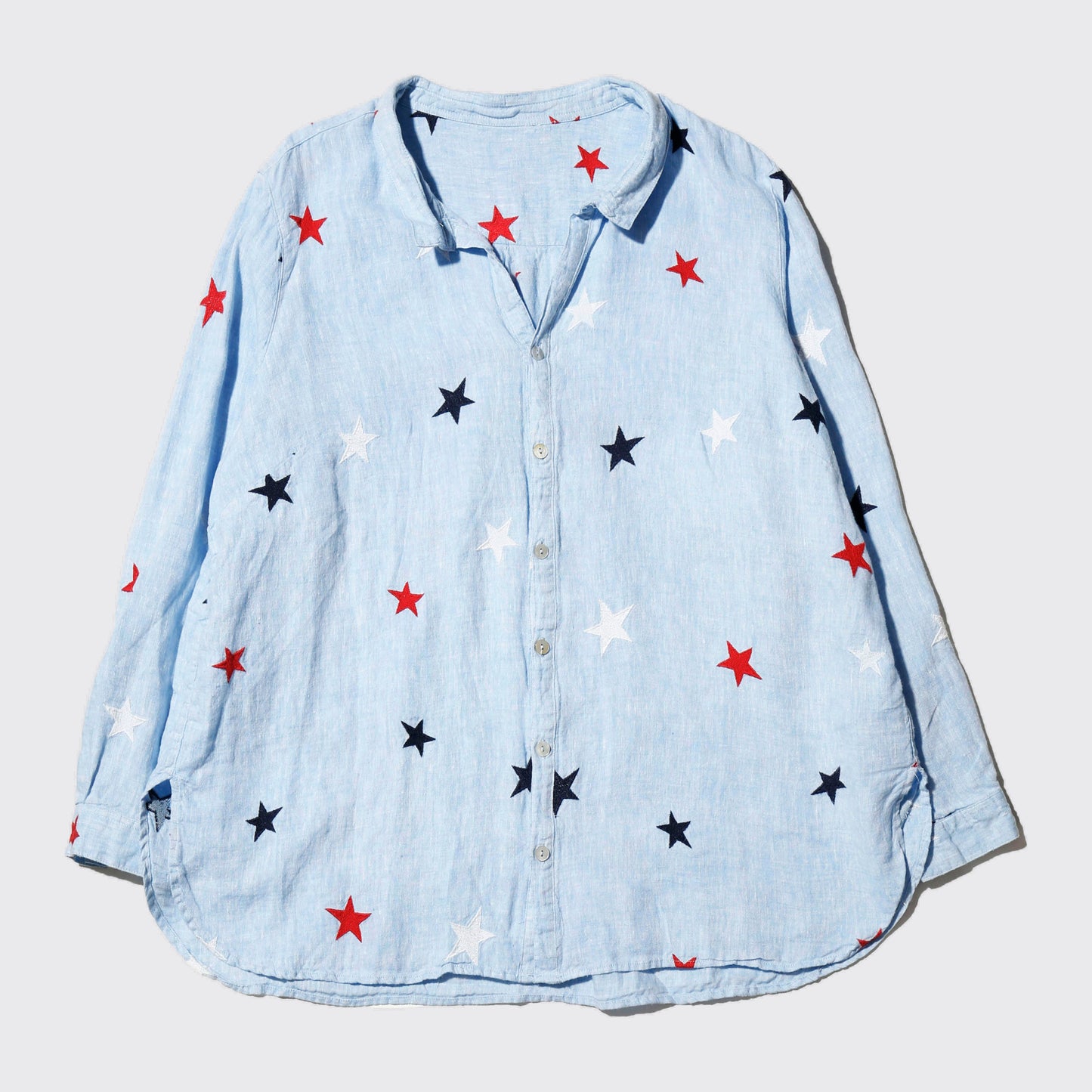 vintage broderied star linen shirt