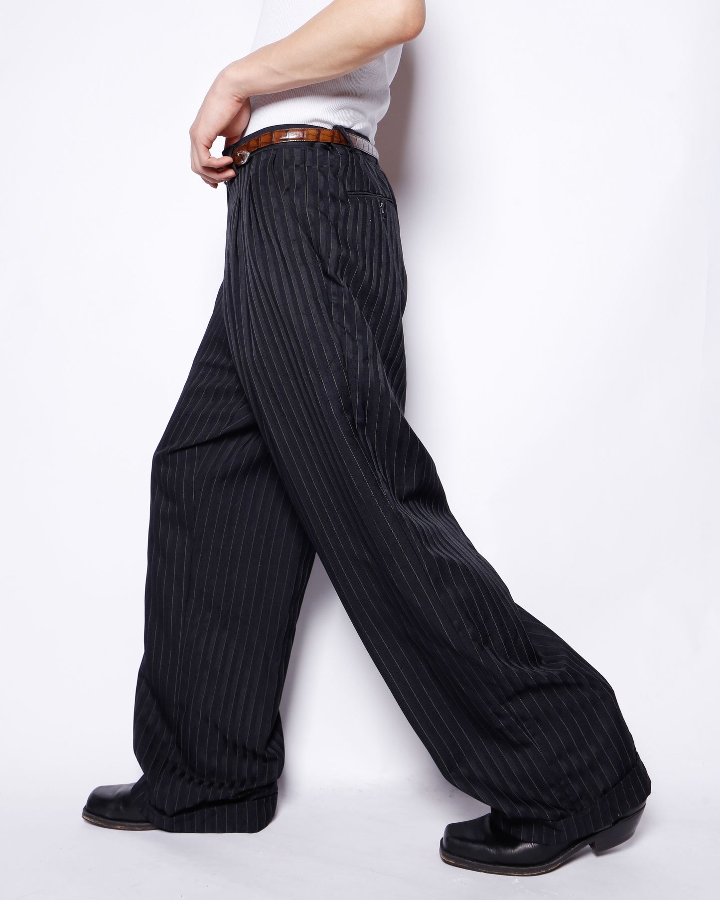 vintage stripe wide slacks