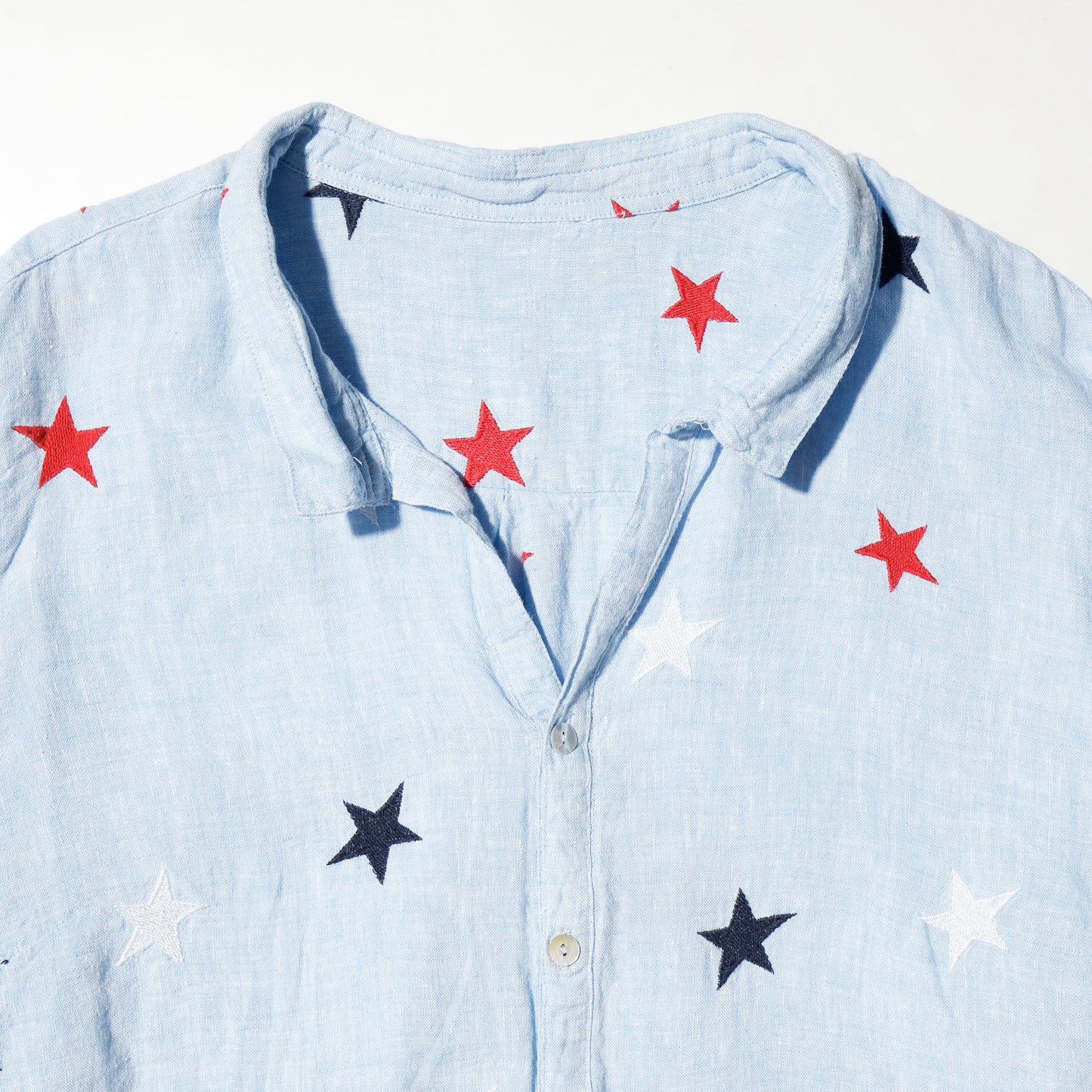 vintage broderied star linen shirt
