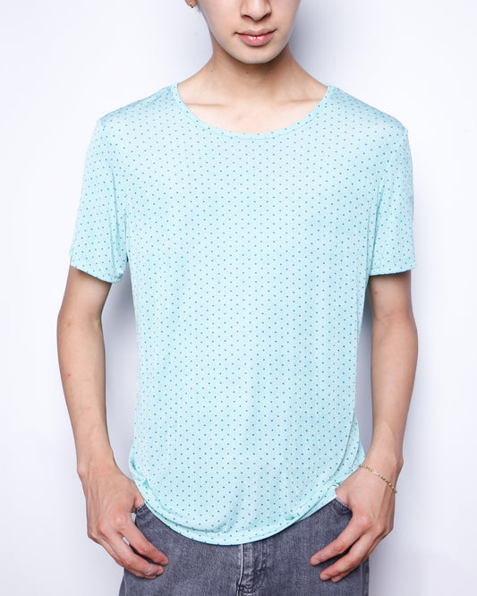 vintage mint green dots cut sew