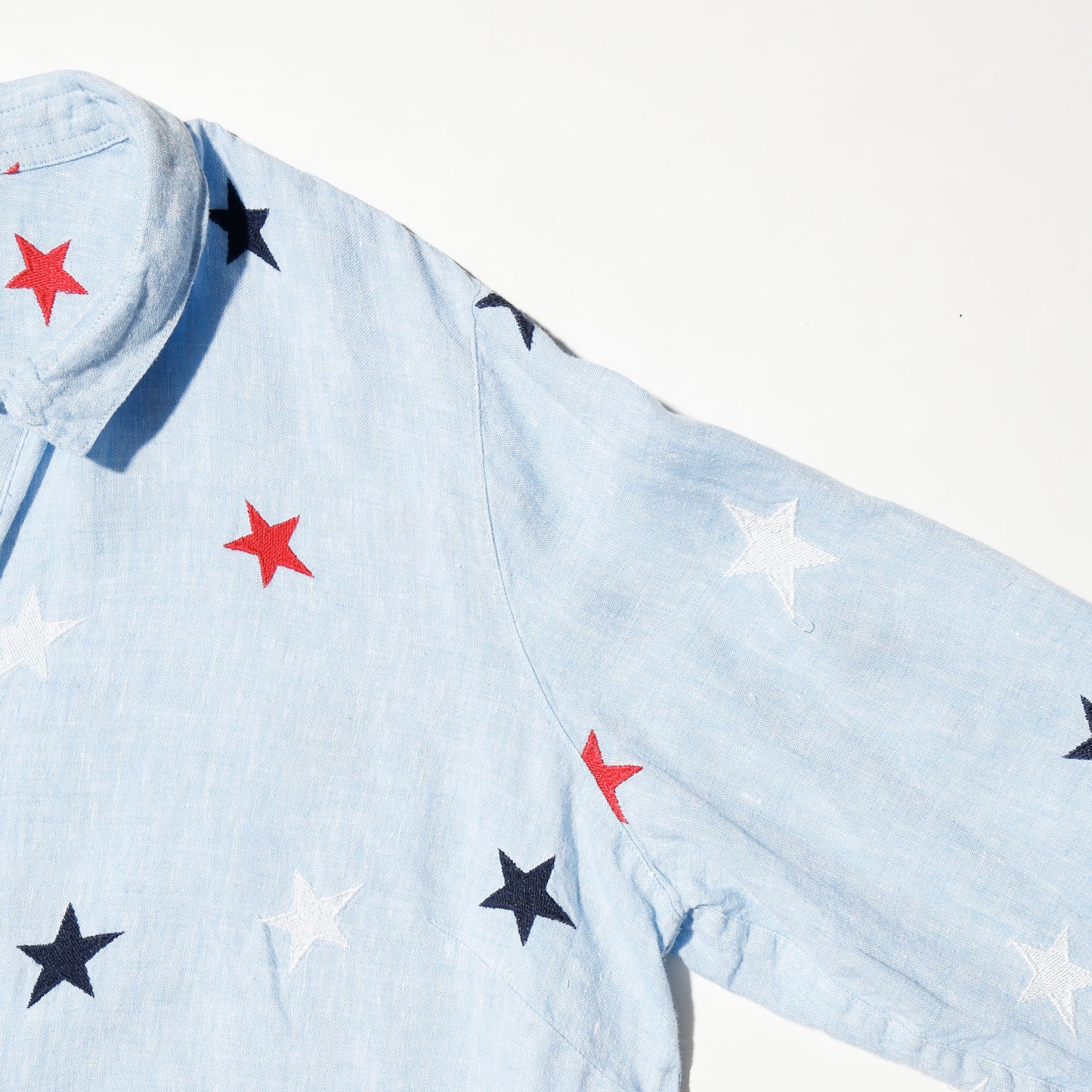 vintage broderied star linen shirt