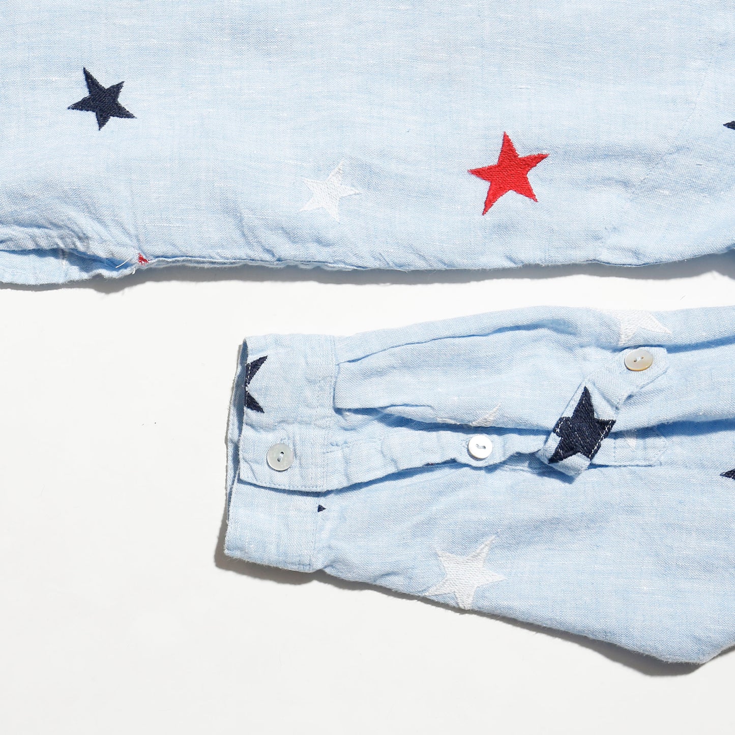 vintage broderied star linen shirt