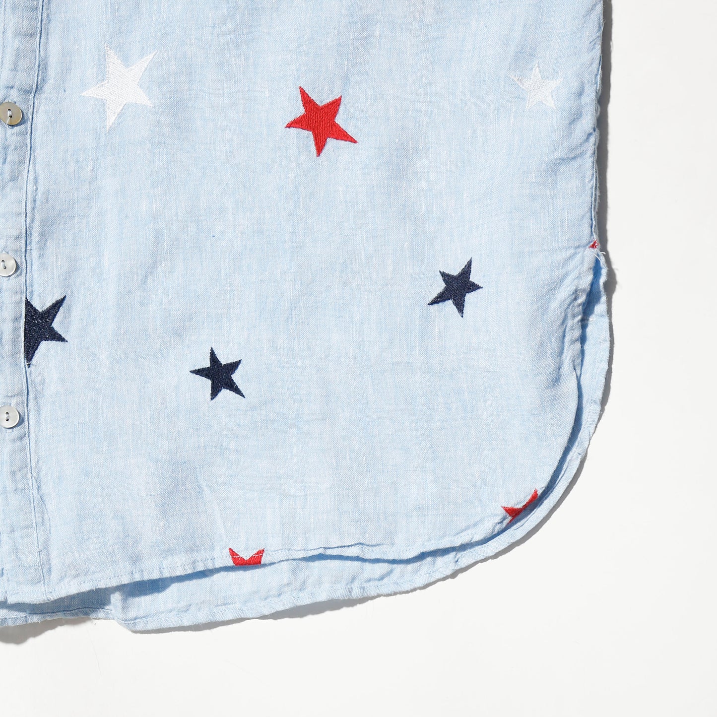 vintage broderied star linen shirt
