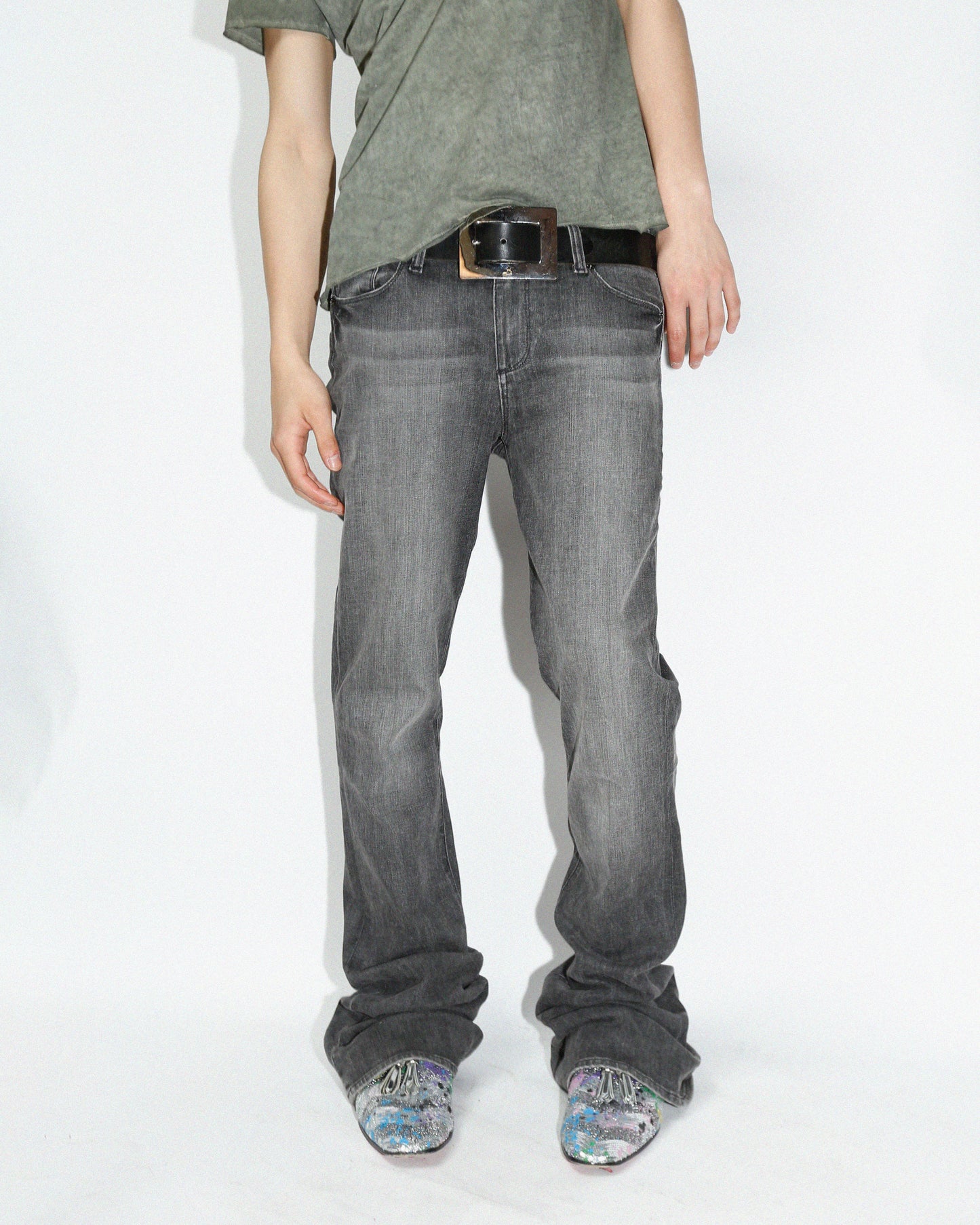 vintage 00's faded low rise flare jeans