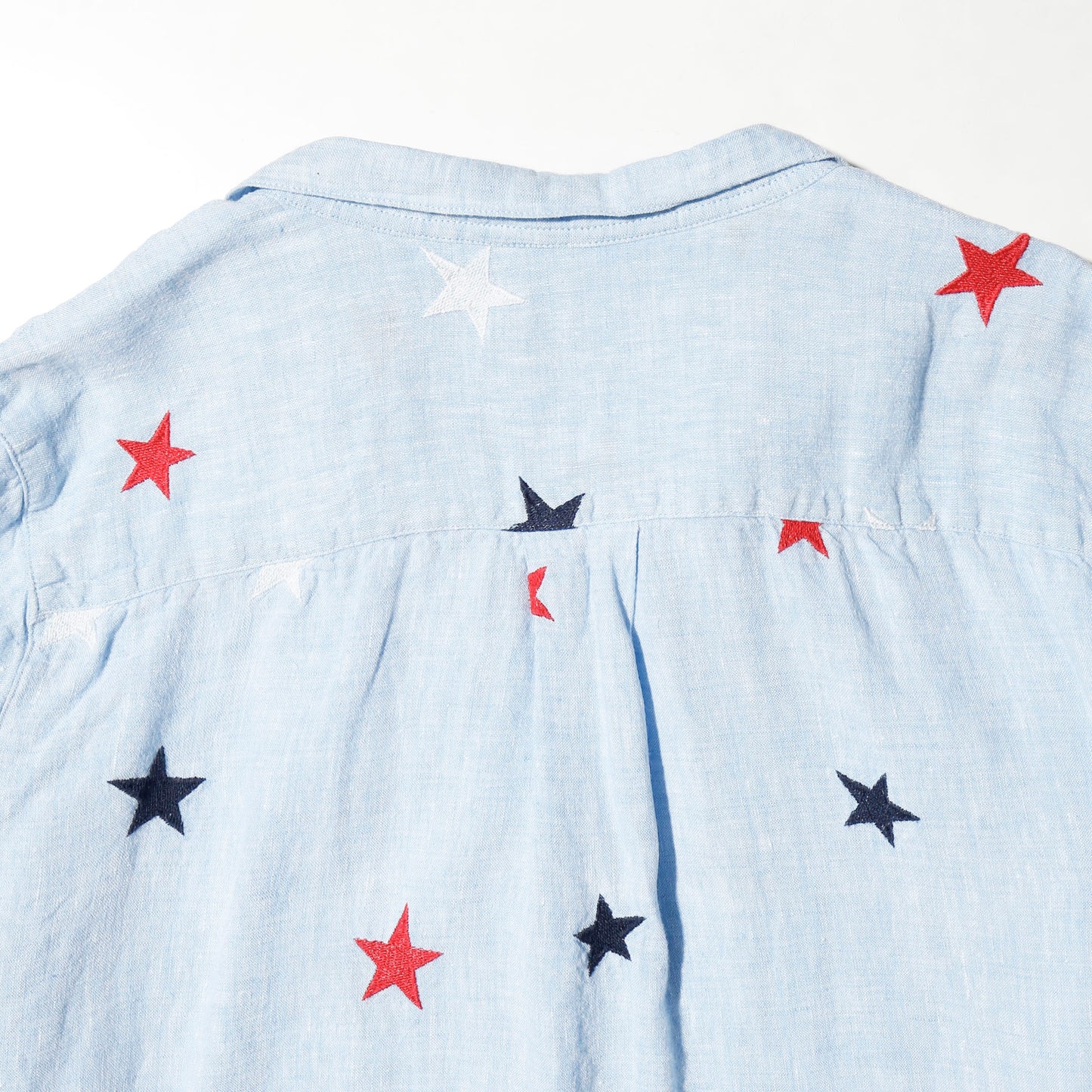 vintage broderied star linen shirt
