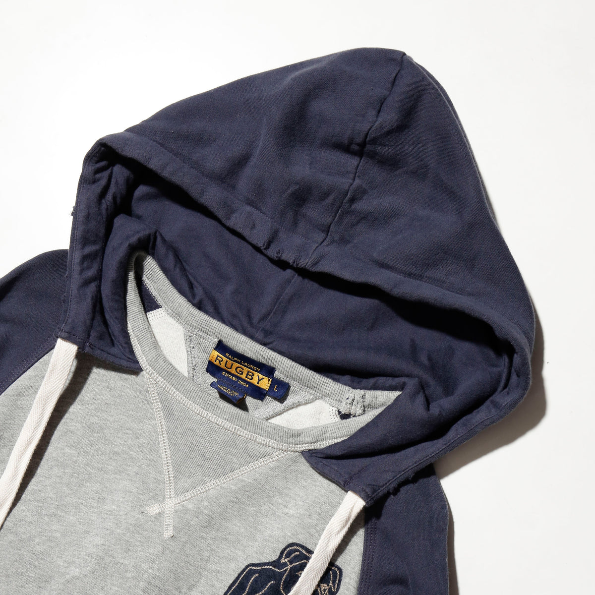 vintage rugby by ralph lauren bulldog hooded sweat