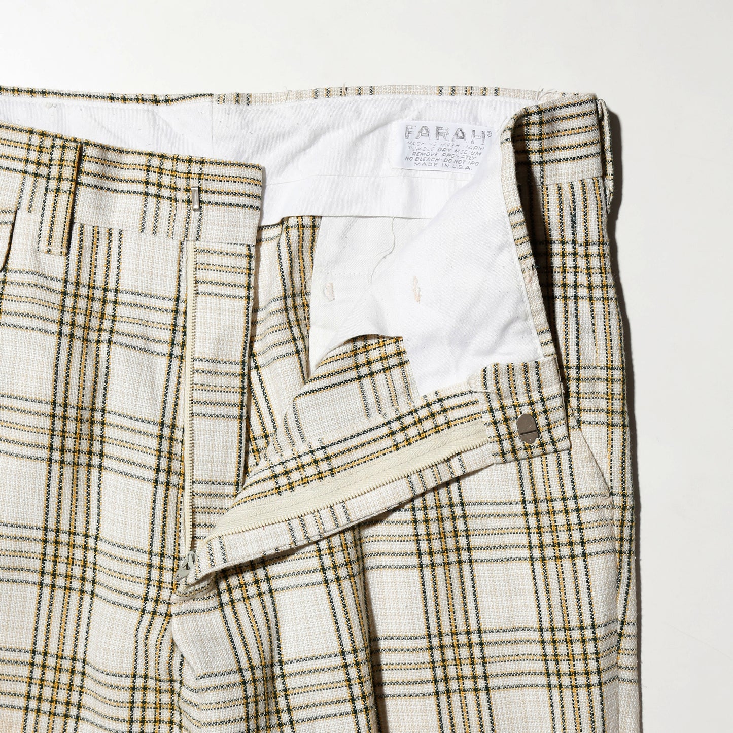 vintage 70's check flare poly set up