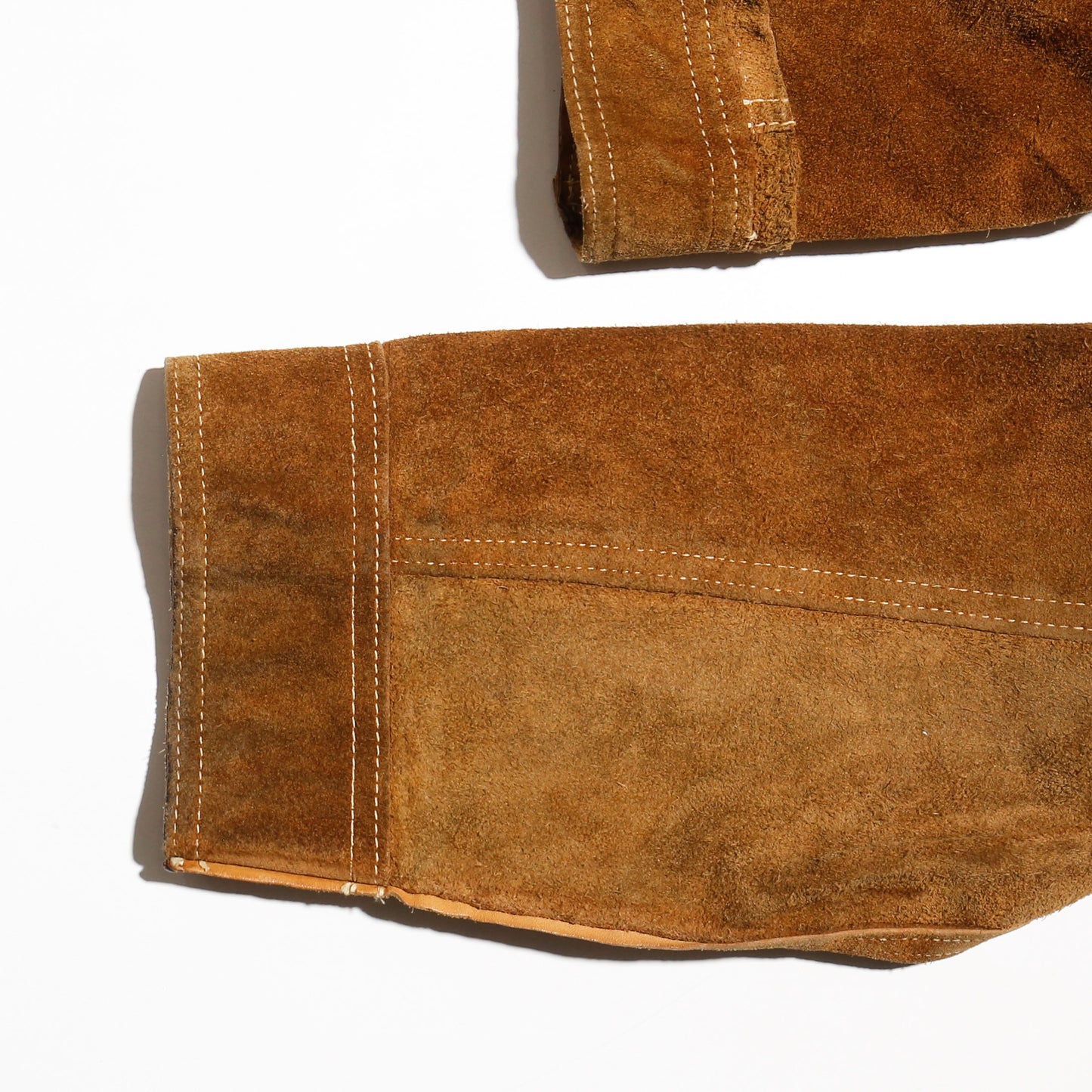 vintage 70's cropped caramel leather trucker jacket , *reversible