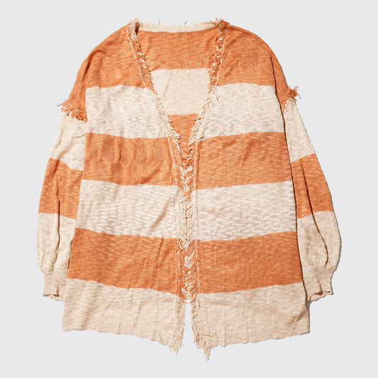 vintage fringe loose border cardigan