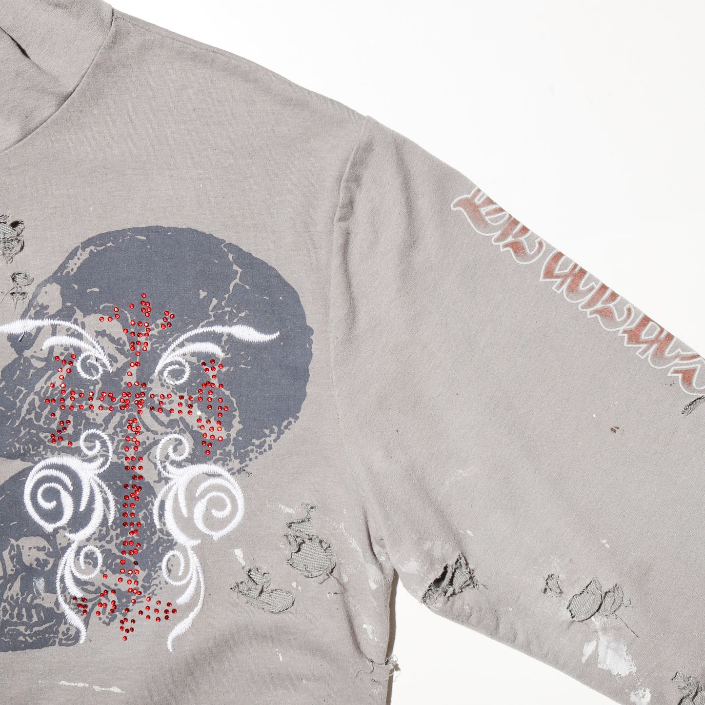 *one-off skull broken hoodie