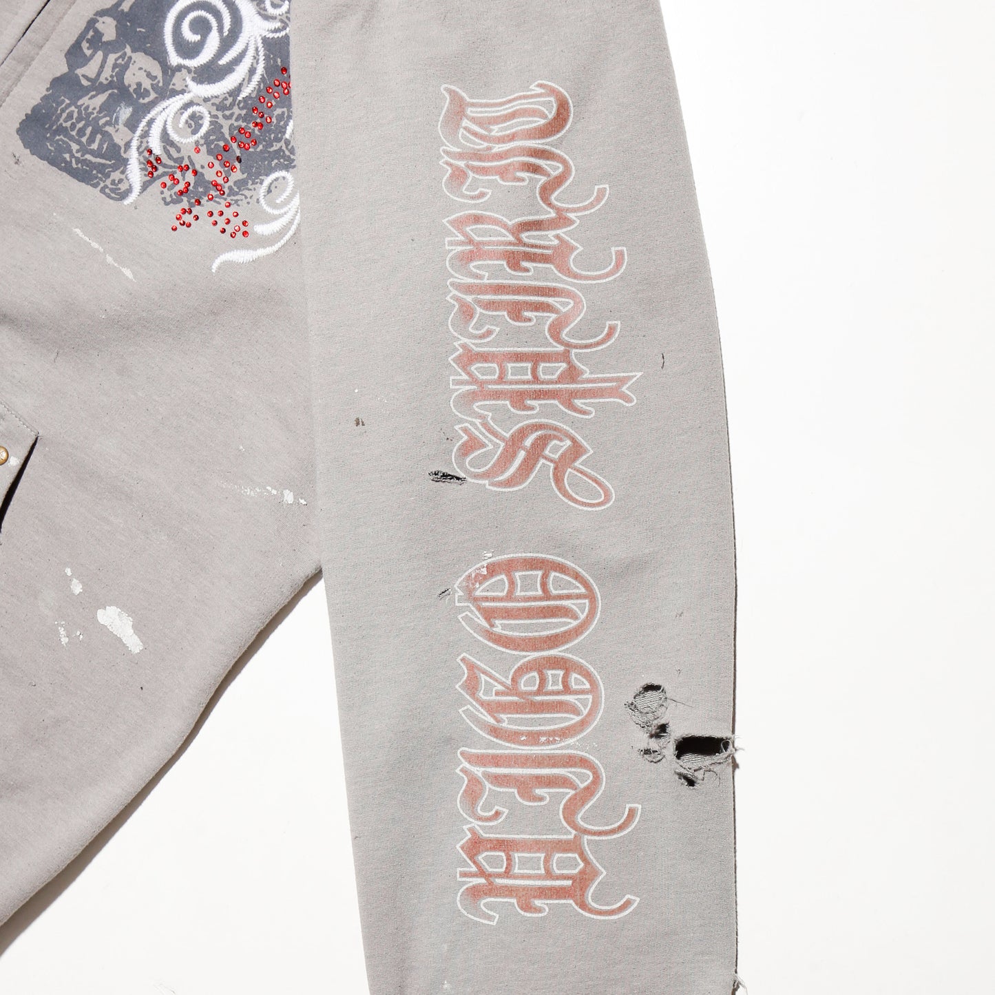 *one-off skull broken hoodie