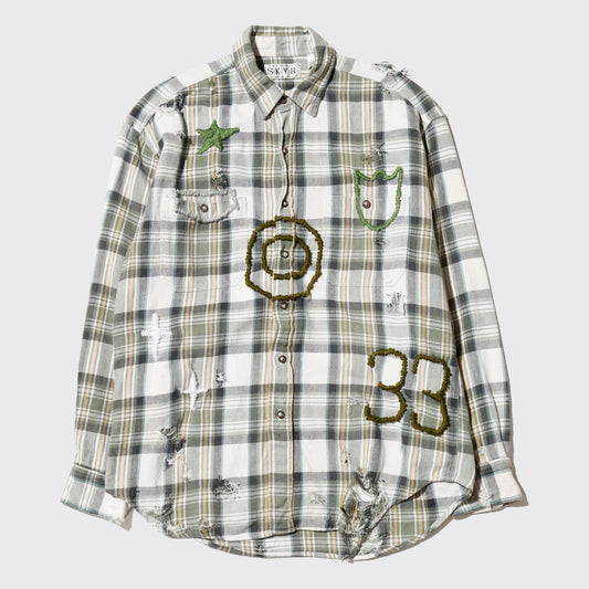 *one-off craft broken flannel check shirt