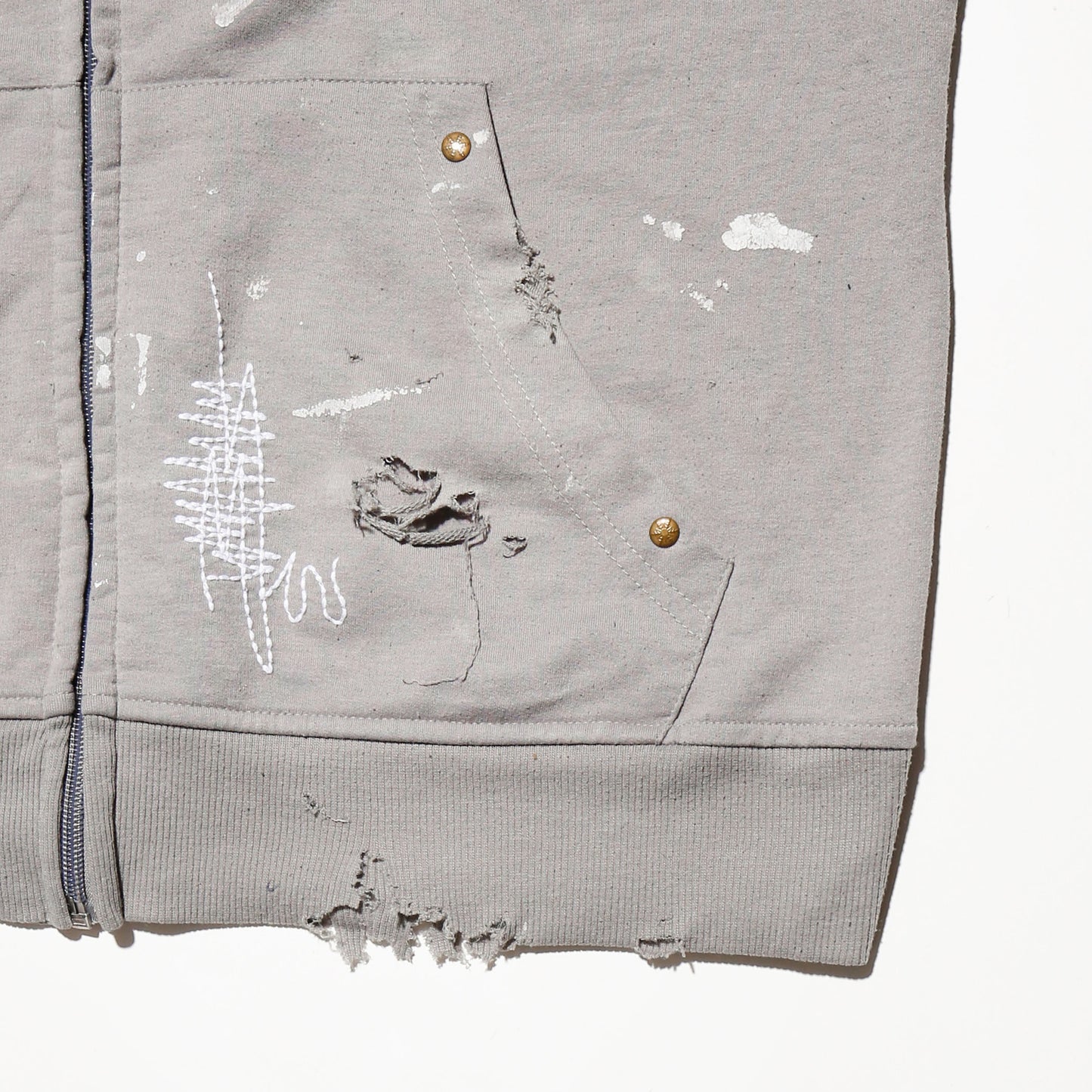 *one-off skull broken hoodie