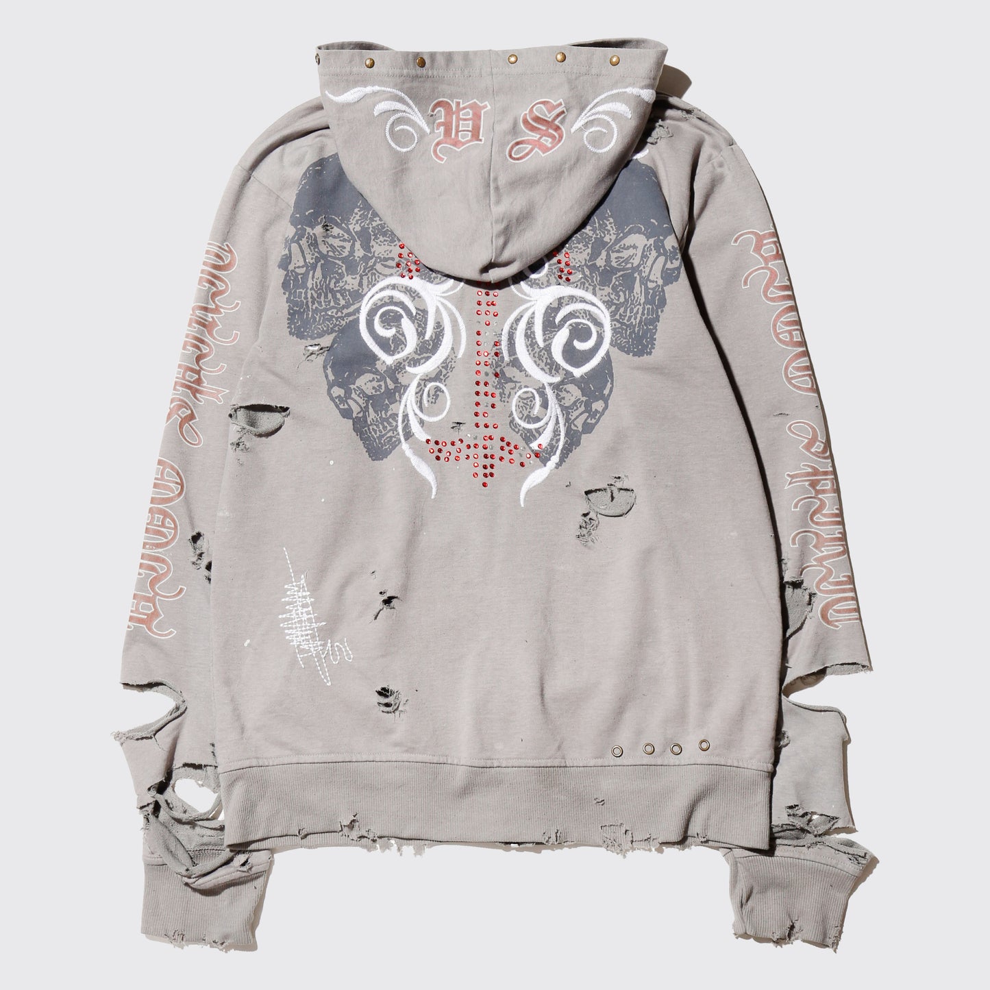 *one-off skull broken hoodie