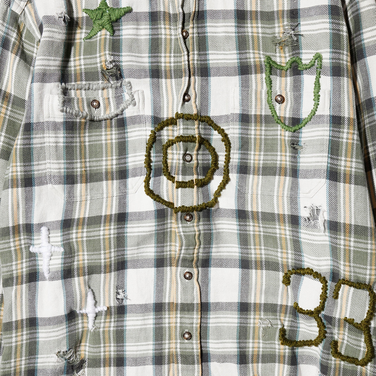 *one-off craft broken flannel check shirt