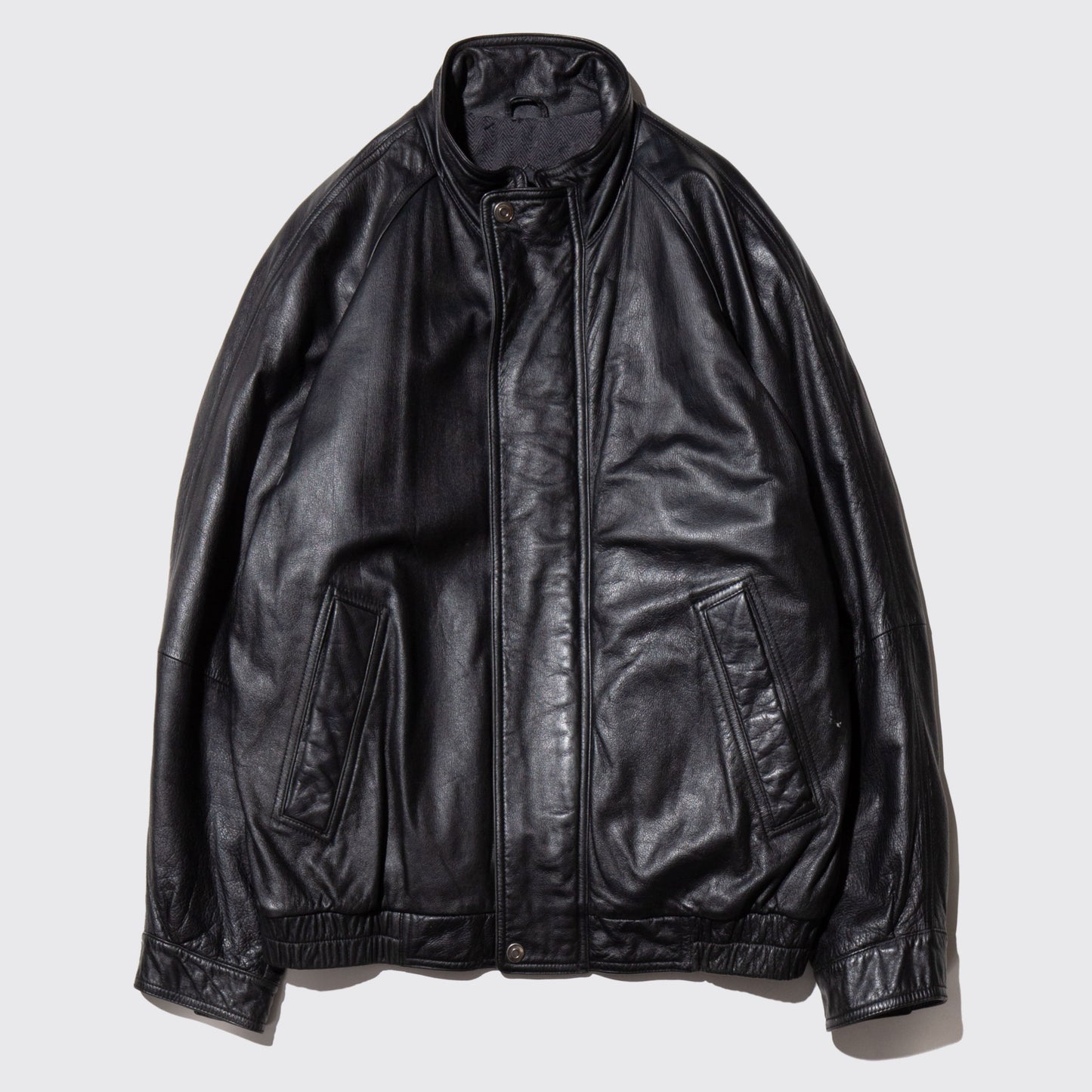 vintage loose leather blouson