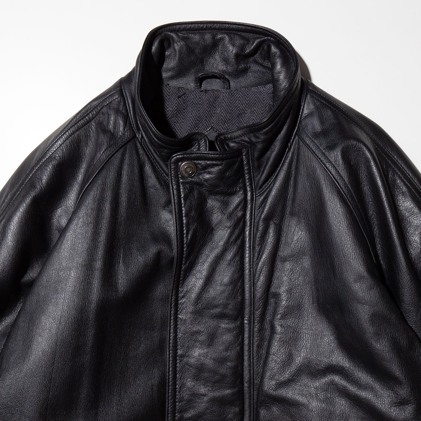 vintage loose leather blouson