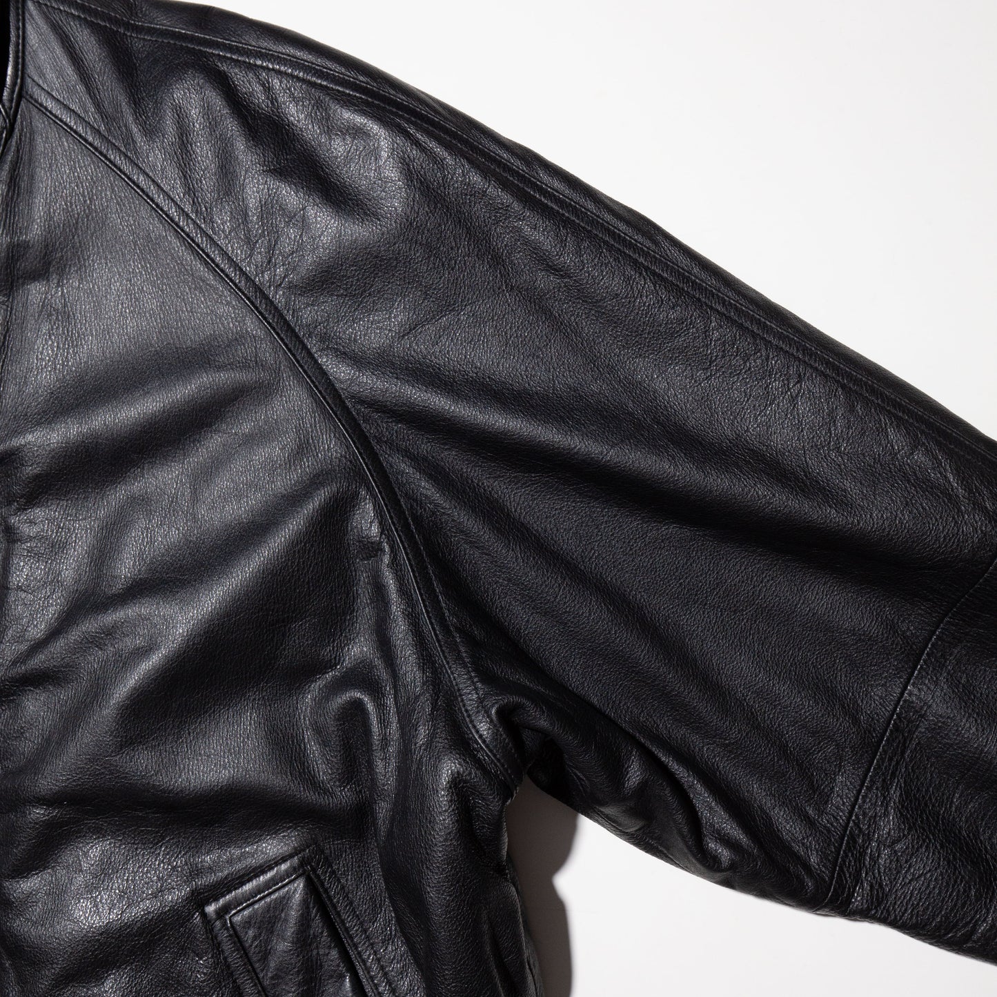 vintage loose leather blouson