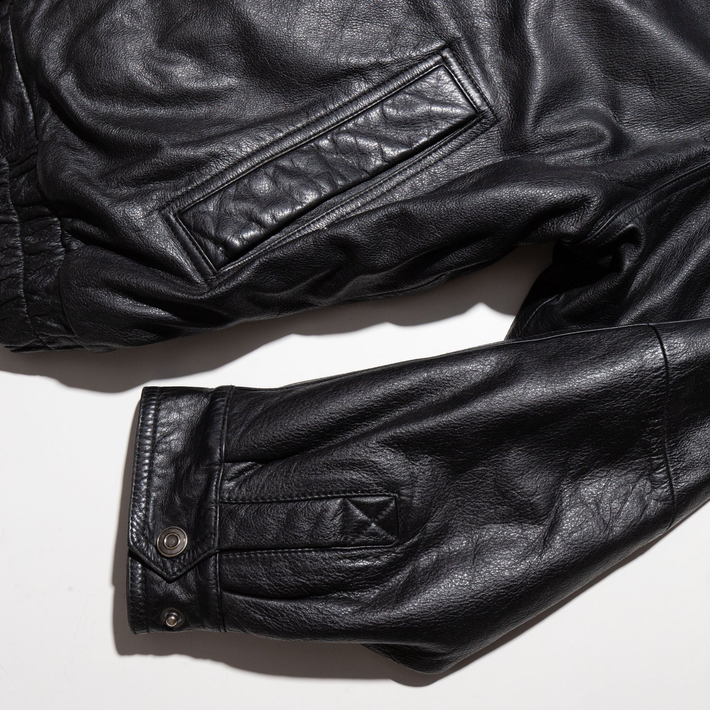 vintage loose leather blouson