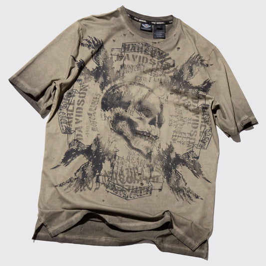 vintage 00's harley davidson broken t-shirt