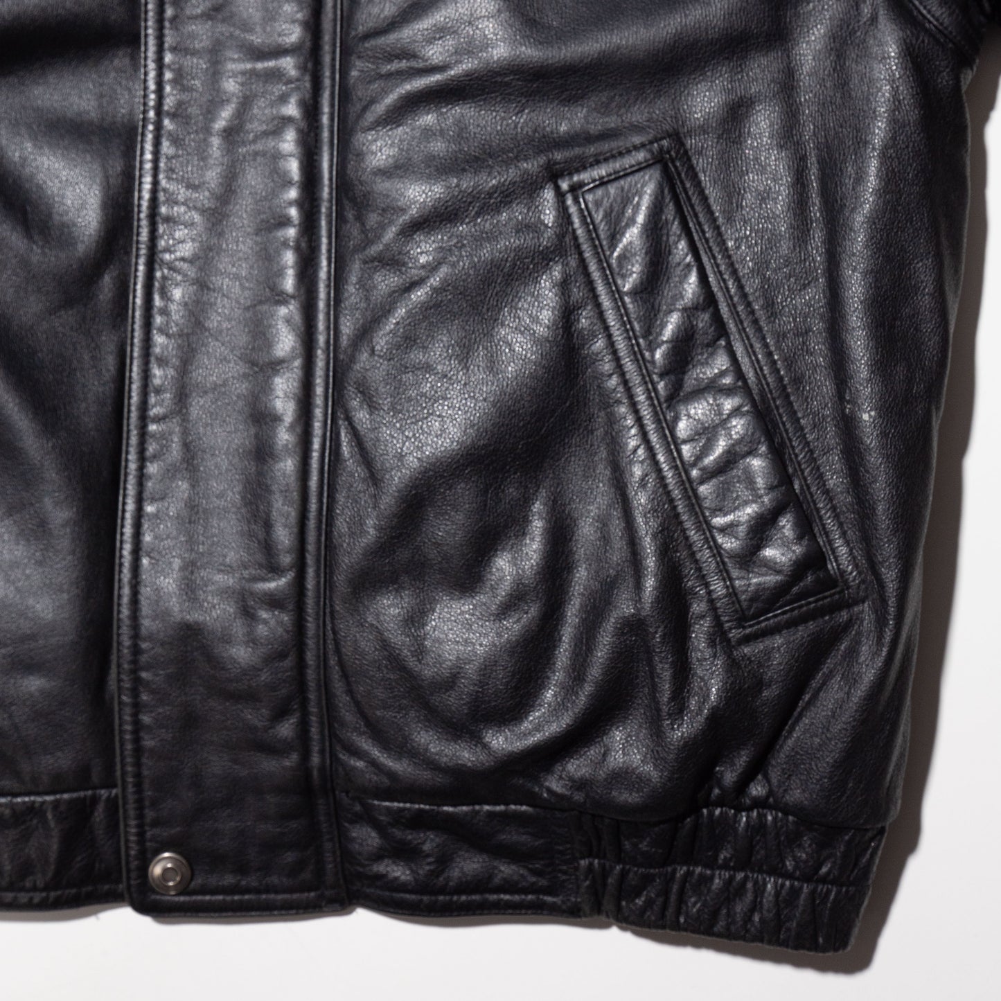 vintage loose leather blouson