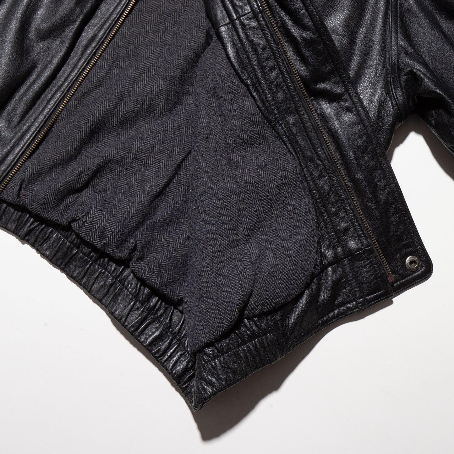 vintage loose leather blouson