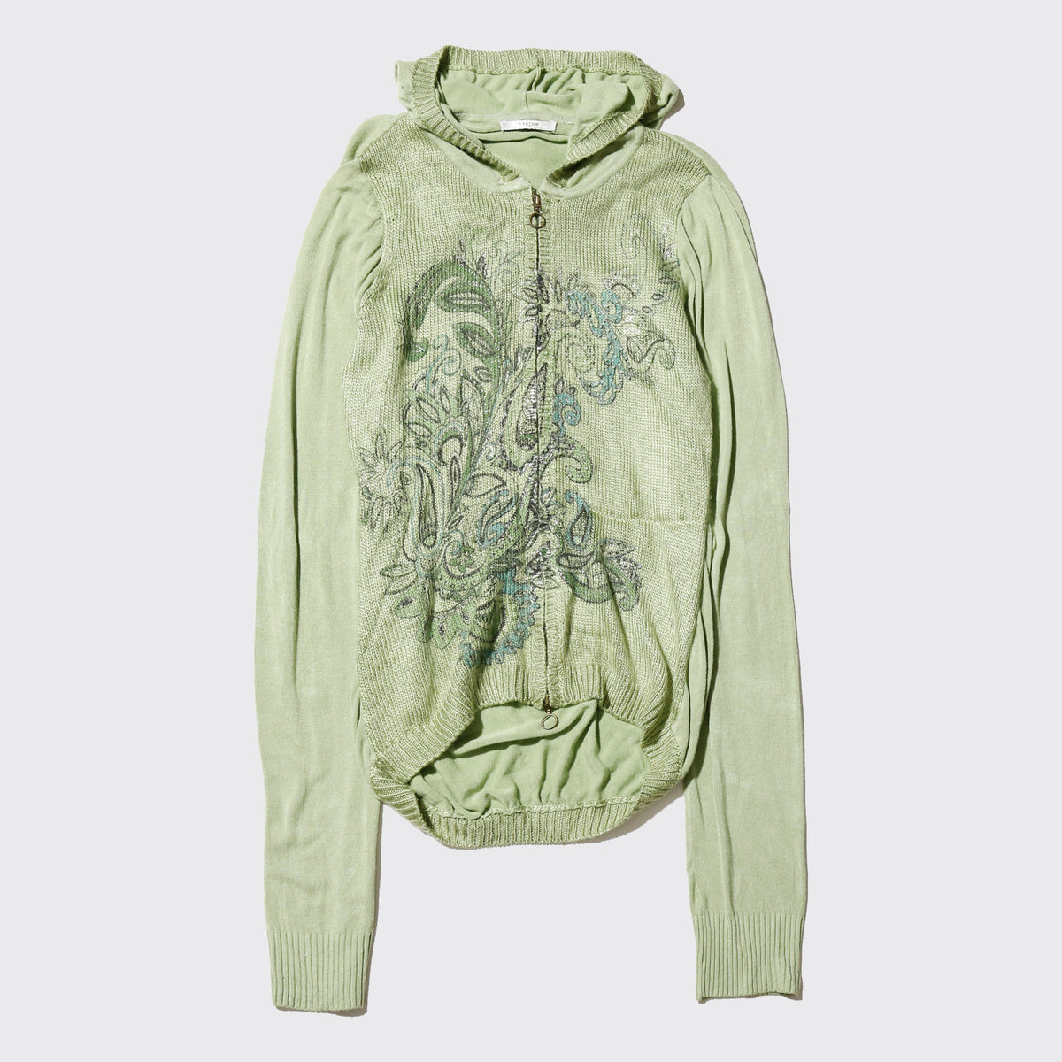 vintage euro pasley melon knit hoodie