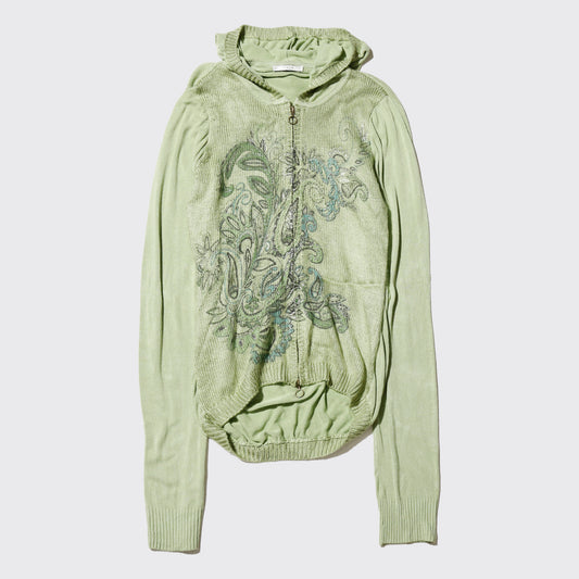 vintage euro pasley melon knit hoodie