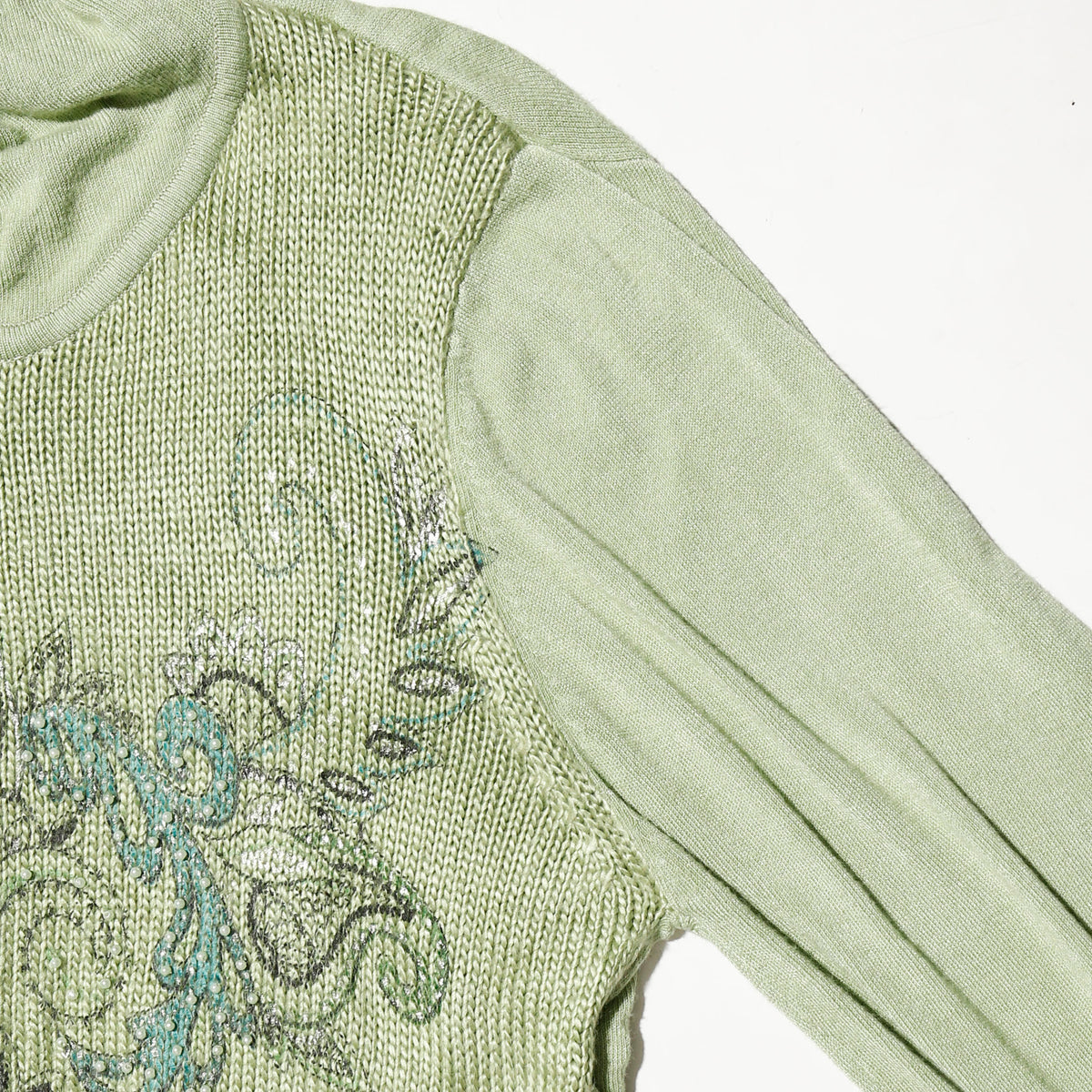 vintage euro pasley melon knit hoodie