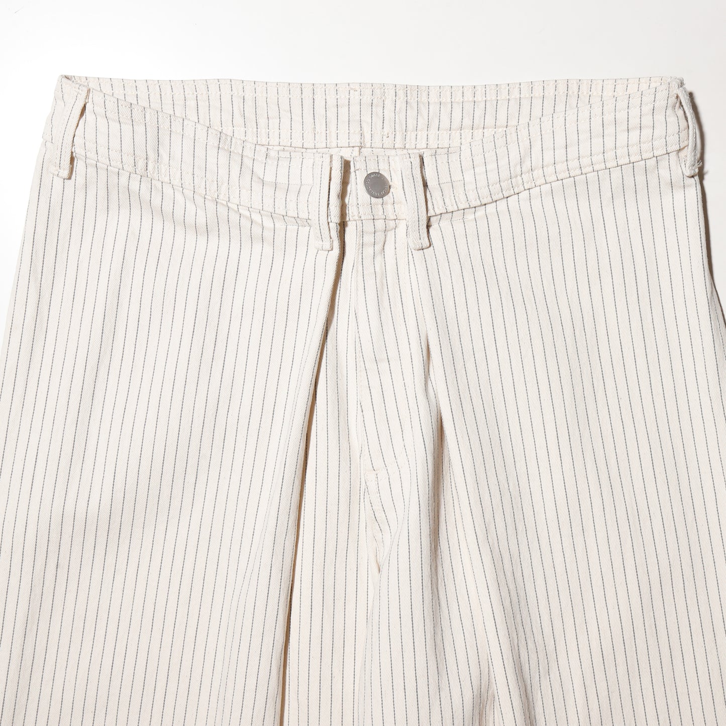 vintage center tuck stripe wide trousers