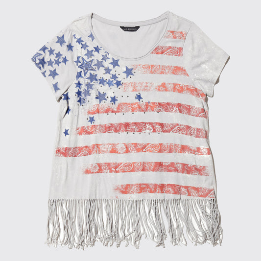 vintage bijou star and stripe frine cut sew