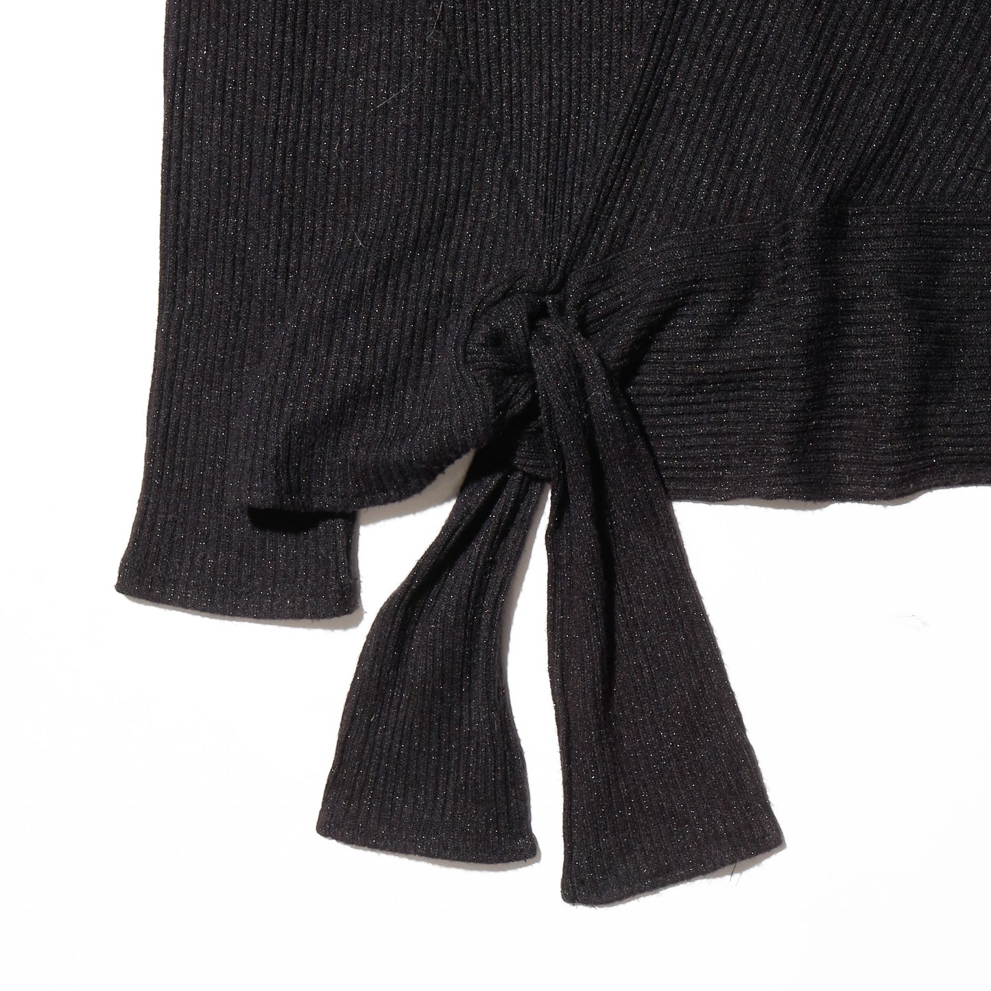 vintage lame ribbed knot sweater