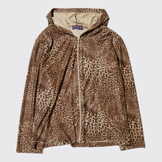 vintage leopard zip hoodie