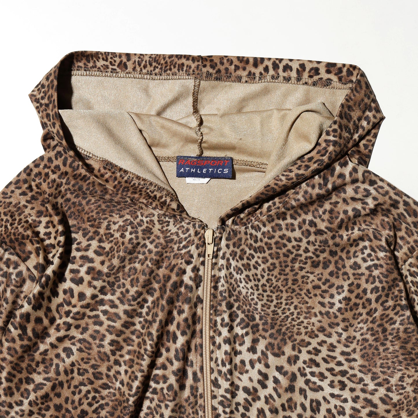 vintage leopard zip hoodie