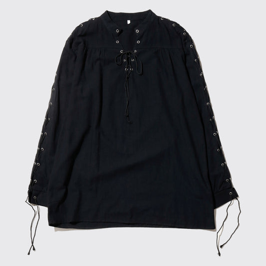 vintage lace up cotton pullover