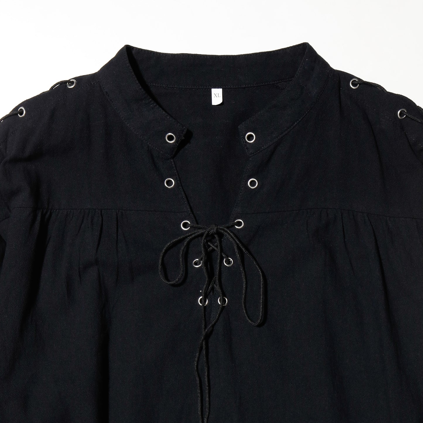 vintage lace up cotton pullover