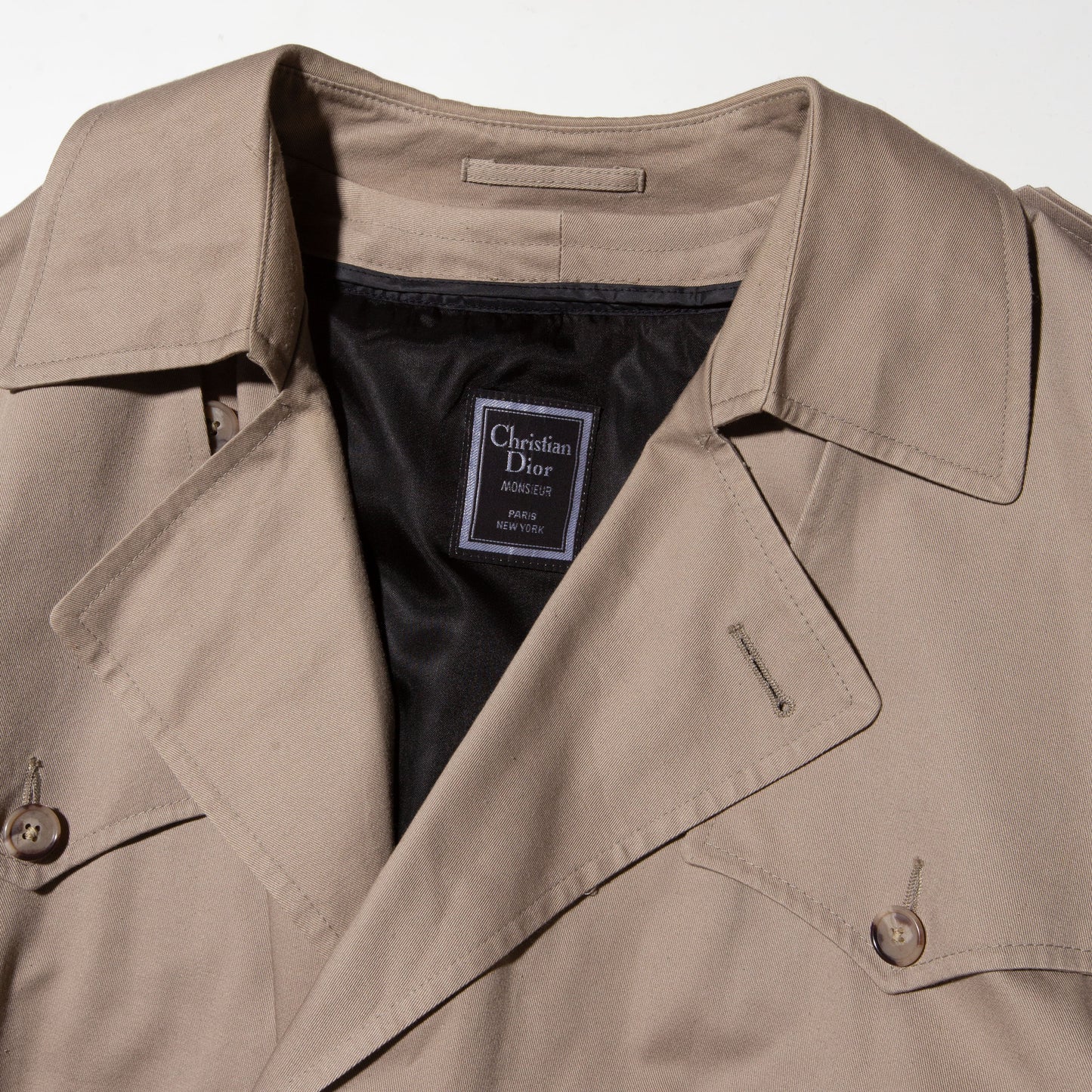 vintage 80's Dior double gun flap trench coat