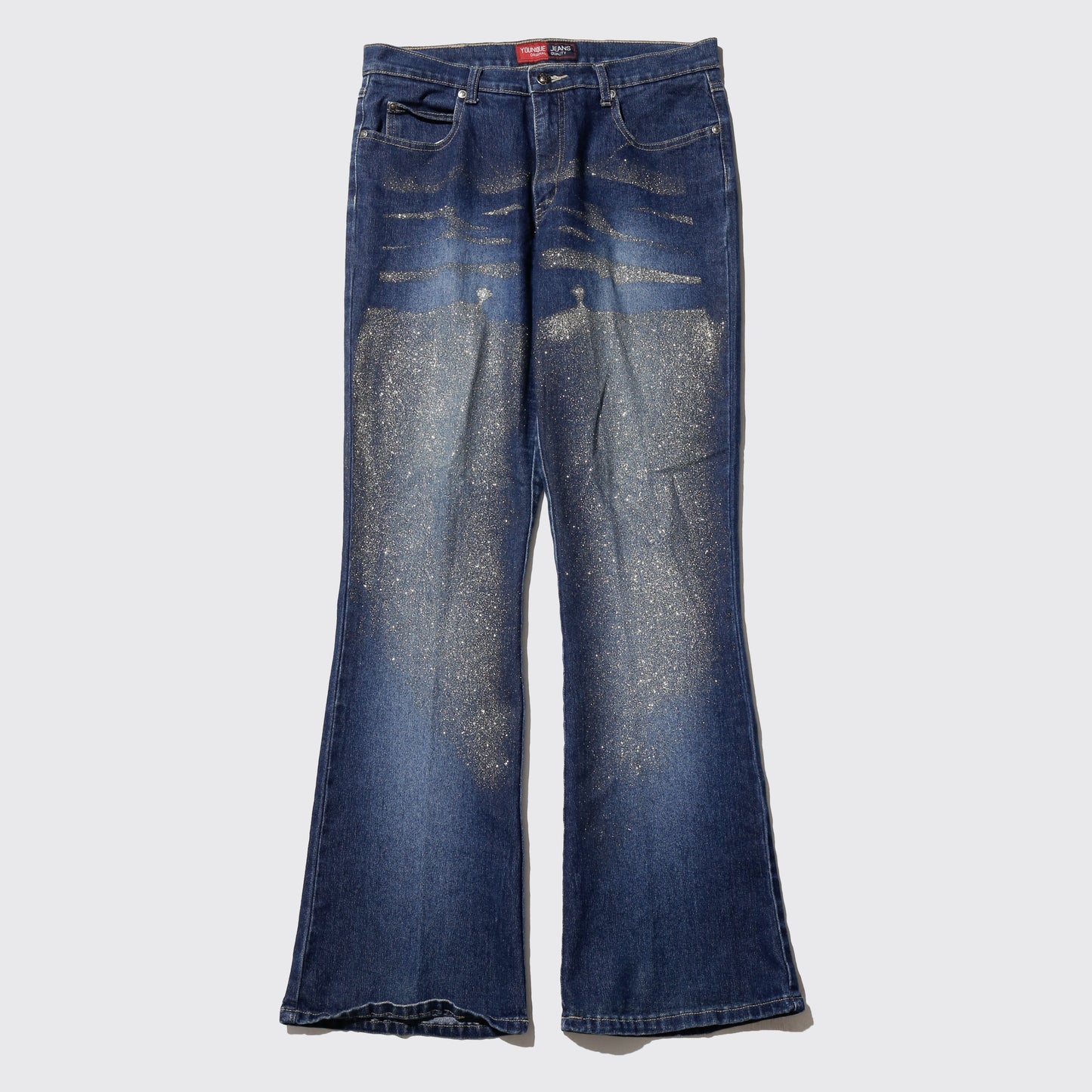vintage low rise sandglitter flare jeans