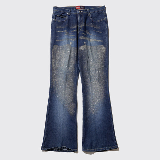 vintage low rise sandglitter flare jeans