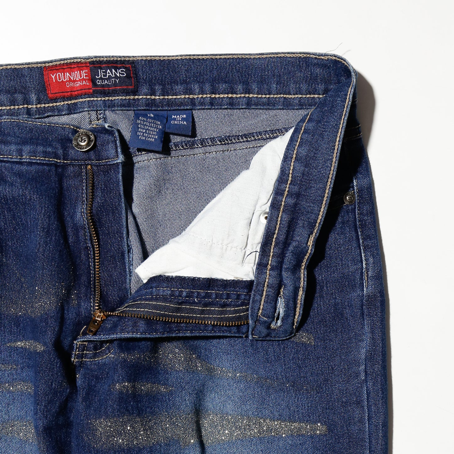 vintage low rise sandglitter flare jeans