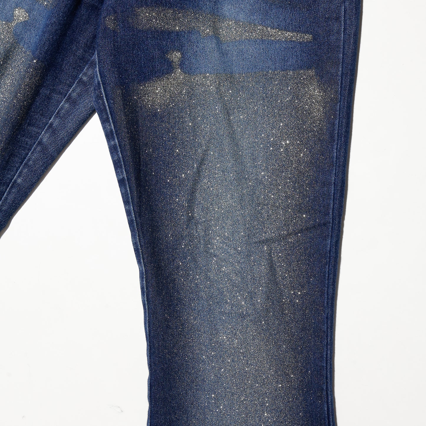 vintage low rise sandglitter flare jeans