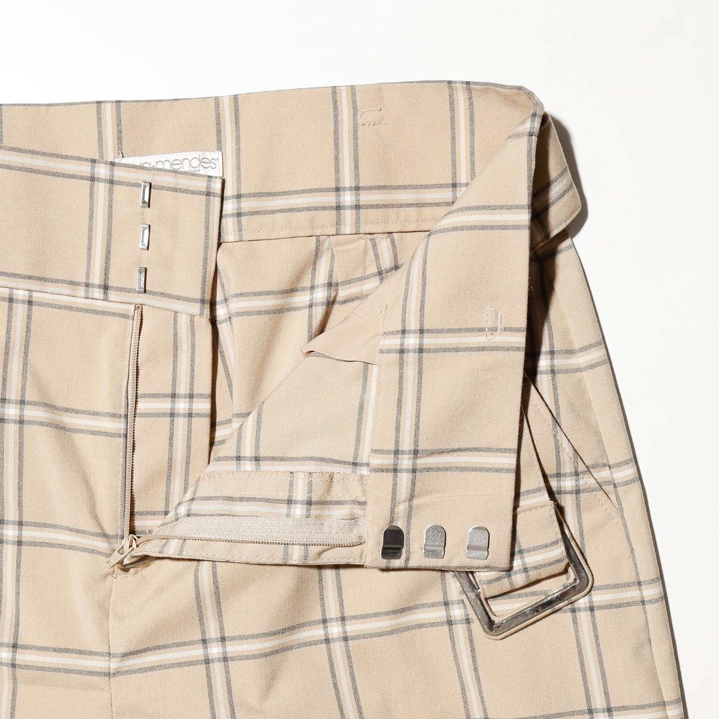 vintage belted check wide slacks