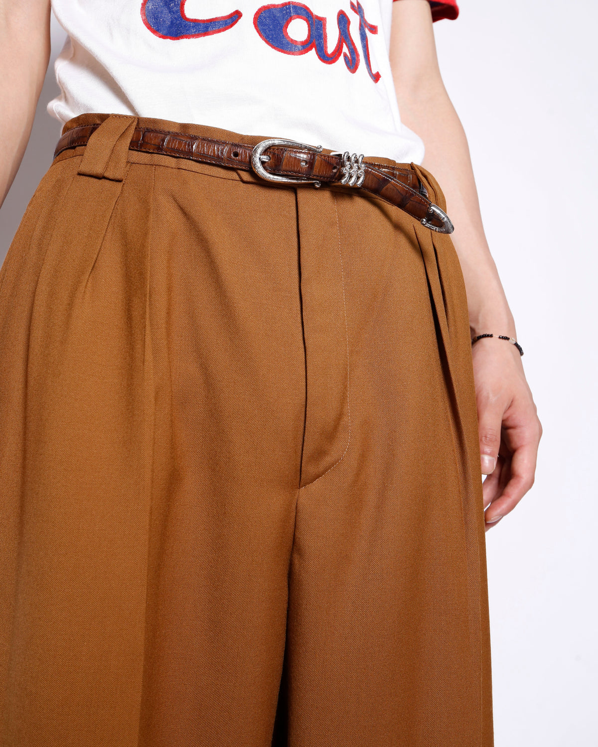 vintage tucked wide slacks