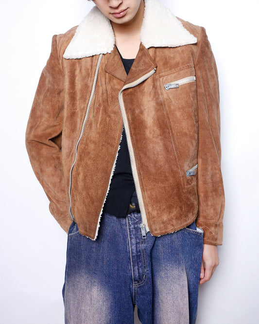 vintage 70's boa suede jacket